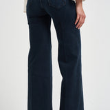 Jeans donna gamba larga blu scuro 10415 104ANIV MOTHER 