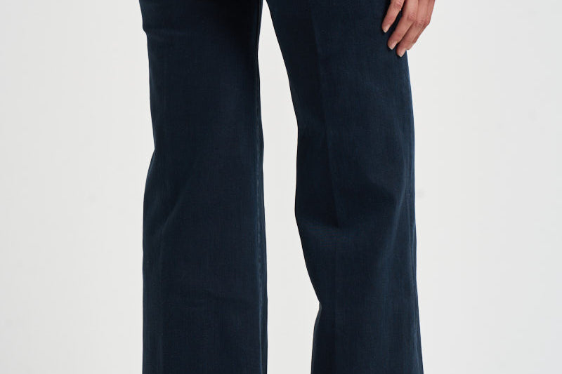 Jeans donna gamba larga blu scuro 10415 104ANIV MOTHER 