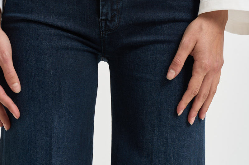 Jeans donna gamba larga blu scuro 10415 104ANIV MOTHER 