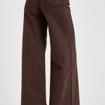 Jeans donna a gamba larga marrone cioccolato 11105544 CBW MOTHER 