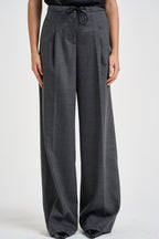 Pantaloni donna con coulisse e pinces antracite EDR02 U38GRIGIO NINE IN THE MORNING 