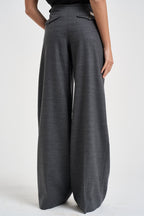 Pantaloni donna con coulisse e pinces antracite EDR02 U38GRIGIO NINE IN THE MORNING 