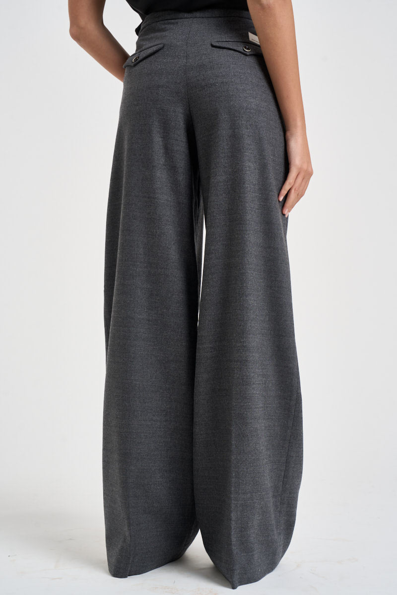 Pantaloni donna con coulisse e pinces antracite EDR02 U38GRIGIO NINE IN THE MORNING 