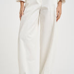 Pantaloni donna Nancy gamba larga bianco NANCY232 BURRO NINE IN THE MORNING 