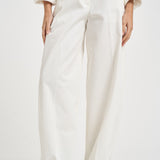 Pantaloni donna Nancy gamba larga bianco NANCY232 BURRO NINE IN THE MORNING 