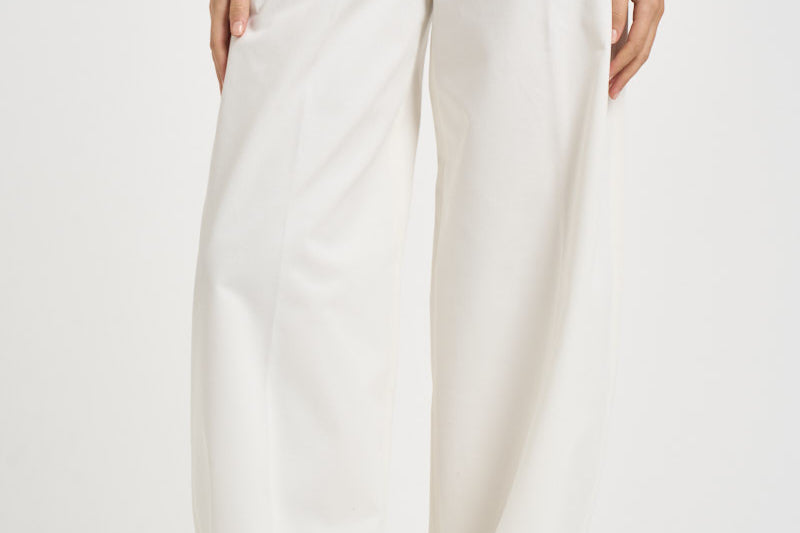 Pantaloni donna Nancy gamba larga bianco NANCY232 BURRO NINE IN THE MORNING 
