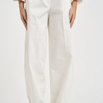 Pantaloni donna Nancy gamba larga bianco NANCY232 BURRO NINE IN THE MORNING 