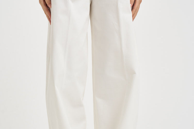 Pantaloni donna Nancy gamba larga bianco NANCY232 BURRO NINE IN THE MORNING 