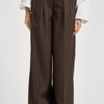 Pantaloni donna zina sartoriali marrone scuro ZIN07 S69LEGNO NINE IN THE MORNING 