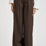 Pantaloni donna zina sartoriali marrone scuro ZIN07 S69LEGNO NINE IN THE MORNING 
