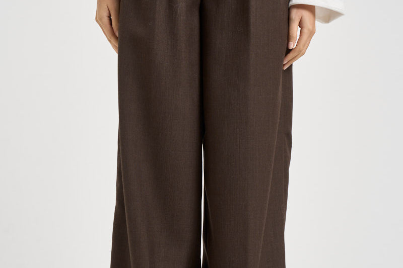 Pantaloni donna zina sartoriali marrone scuro ZIN07 S69LEGNO NINE IN THE MORNING 