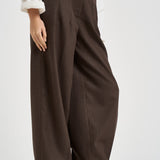 Pantaloni donna zina sartoriali marrone scuro ZIN07 S69LEGNO NINE IN THE MORNING 