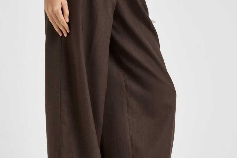 Pantaloni donna zina sartoriali marrone scuro ZIN07 S69LEGNO NINE IN THE MORNING 