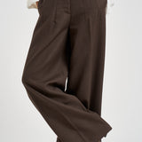 Pantaloni donna zina sartoriali marrone scuro ZIN07 S69LEGNO NINE IN THE MORNING 