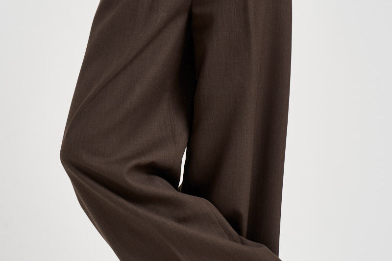 Pantaloni donna zina sartoriali marrone scuro ZIN07 S69LEGNO NINE IN THE MORNING 