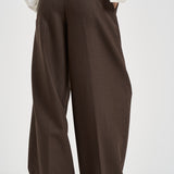 Pantaloni donna zina sartoriali marrone scuro ZIN07 S69LEGNO NINE IN THE MORNING 
