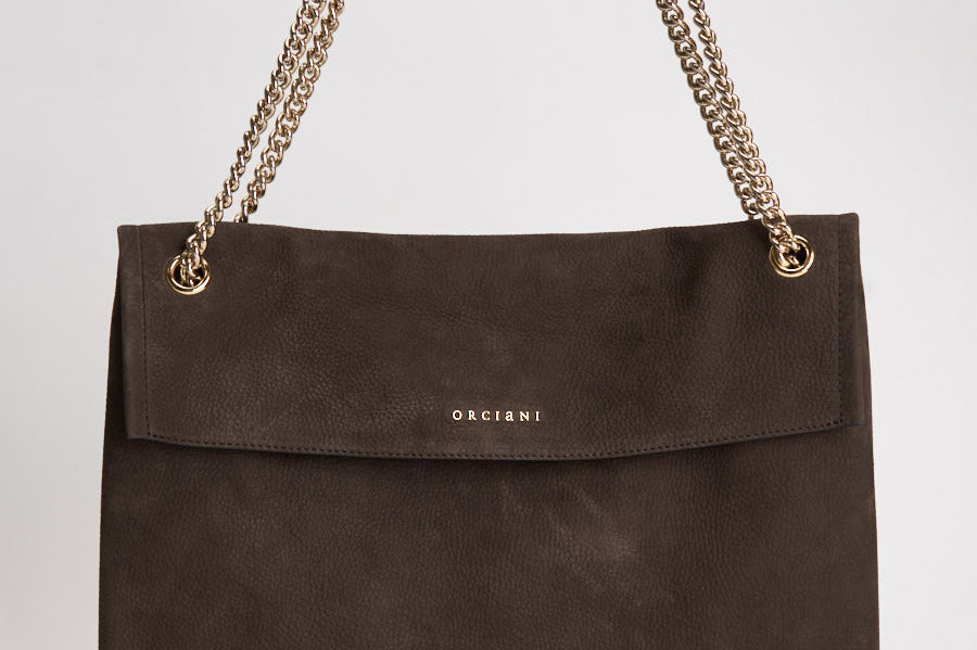 Borsa donna Venus Nabucco Midi a spalla in pelle nabuk moro B02212NAB MORO ORCIANI 