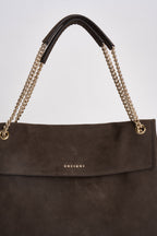 Borsa donna Venus Nabucco Midi a spalla in pelle nabuk moro B02212NAB MORO ORCIANI 