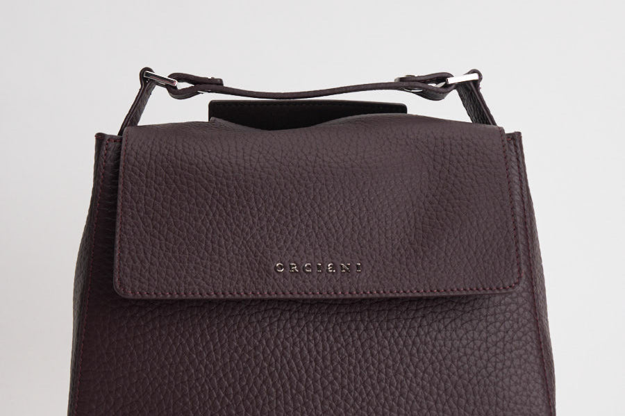Borsa donna Sveva Soft Media a spalla in pelle con tracolla burgundy BT2006SOF BURGUNDY ORCIANI 