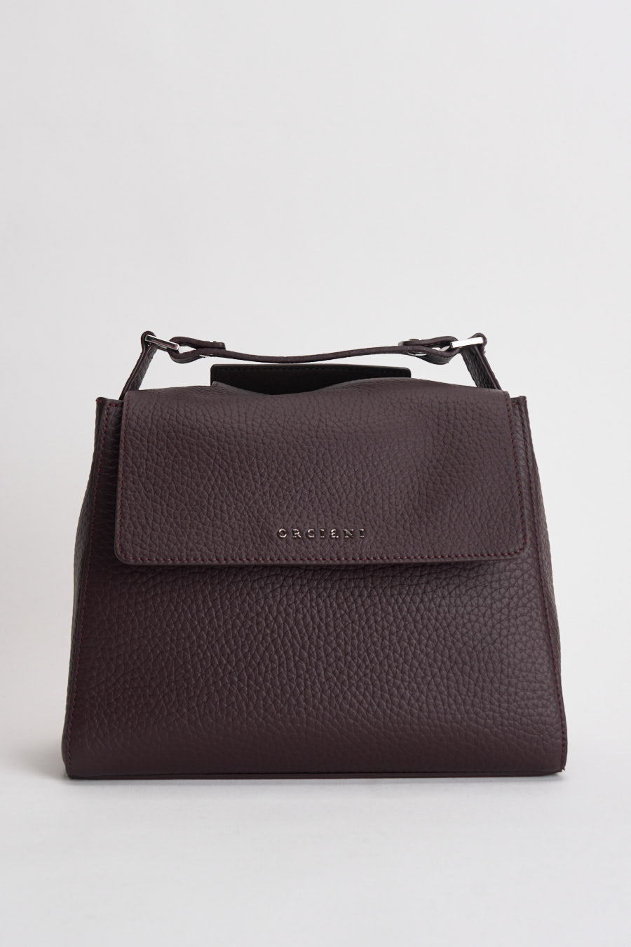 Borsa donna Sveva Soft Media a spalla in pelle con tracolla burgundy BT2006SOF BURGUNDY ORCIANI 
