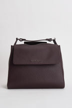 Borsa donna Sveva Soft Media a spalla in pelle con tracolla burgundy BT2006SOF BURGUNDY ORCIANI 