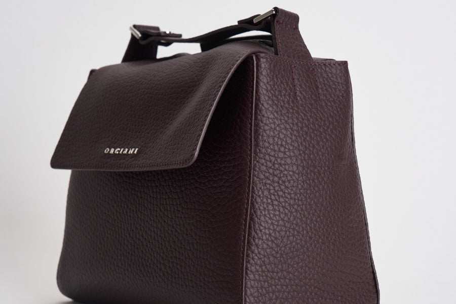 Borsa donna Sveva Soft Media a spalla in pelle con tracolla burgundy BT2006SOF BURGUNDY ORCIANI 