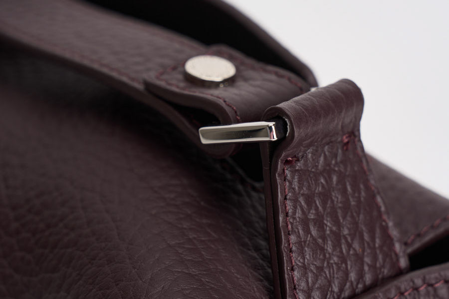 Borsa donna Sveva Soft Media a spalla in pelle con tracolla burgundy BT2006SOF BURGUNDY ORCIANI 