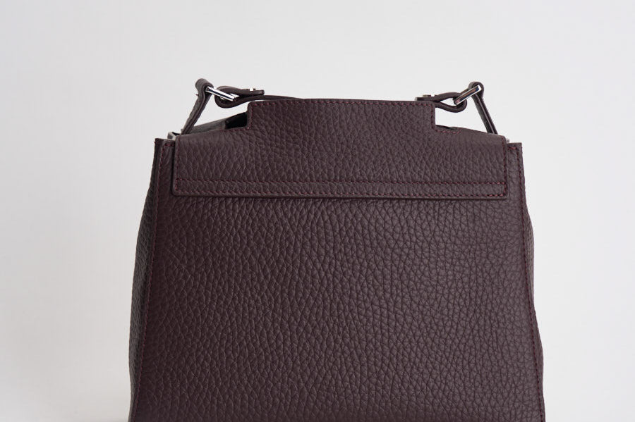 Borsa donna Sveva Soft Media a spalla in pelle con tracolla burgundy BT2006SOF BURGUNDY ORCIANI 