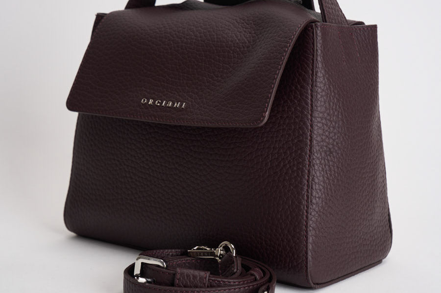 Borsa donna Sveva Soft Media a spalla in pelle con tracolla burgundy BT2006SOF BURGUNDY ORCIANI 