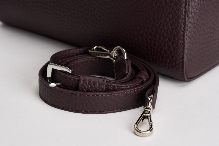 Borsa donna Sveva Soft Media a spalla in pelle con tracolla burgundy BT2006SOF BURGUNDY ORCIANI 