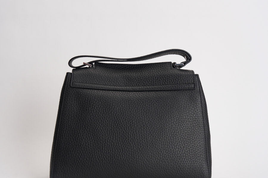 Borsa donna Sveva Soft Media a spalla in pelle con tracolla nera BT2006SOF NERO ORCIANI 