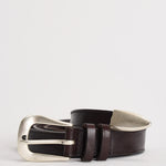 Cintura uomo punta lunga Bull soft cuoio U08289 MORO ORCIANI 