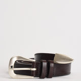 Cintura uomo punta lunga Bull soft cuoio U08289 MORO ORCIANI 