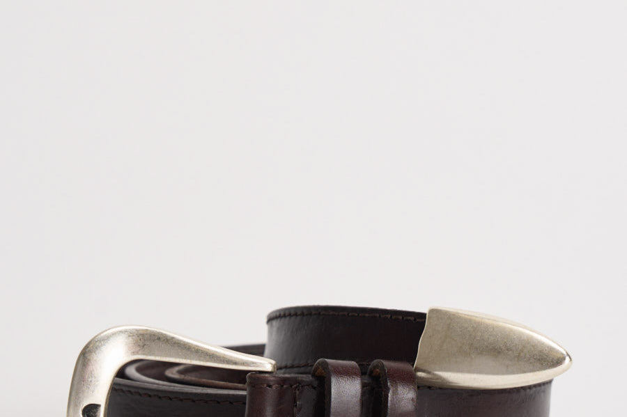 Cintura uomo punta lunga Bull soft cuoio U08289 MORO ORCIANI 