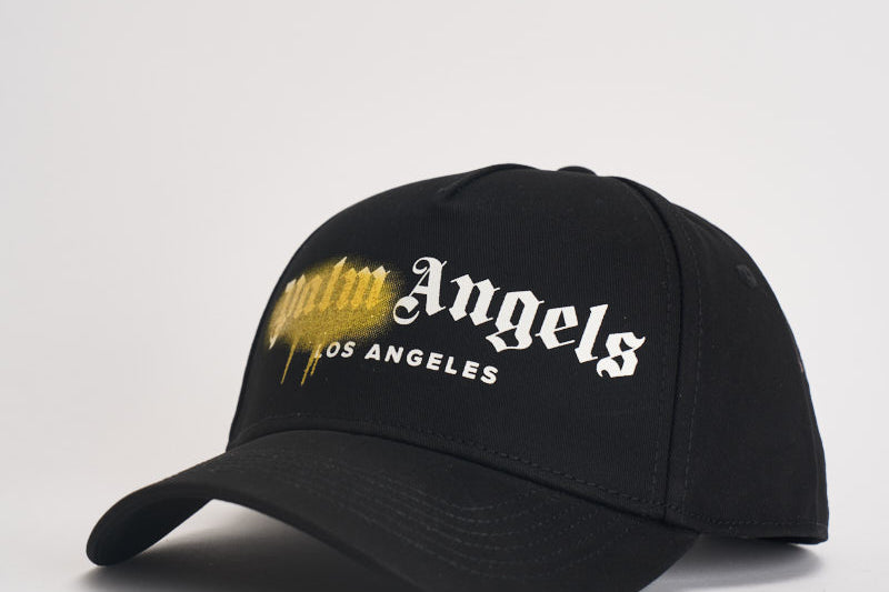 Cappello uomo spray logo giallo e nero BL00COZ1122 BLACLYELLOW PALM ANGELS 