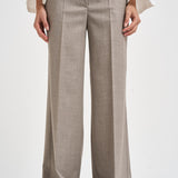 Pantalone donna palazzo tortora mélange D231491 LUDY064 P.a.r.o.s.h. 