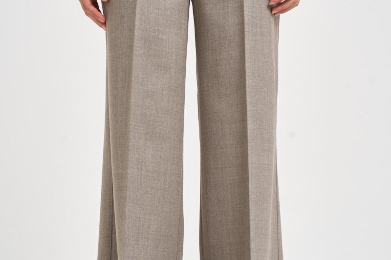 Pantalone donna palazzo tortora mélange D231491 LUDY064 P.a.r.o.s.h. 