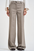 Pantalone donna palazzo tortora mélange D231491 LUDY064 P.a.r.o.s.h. 