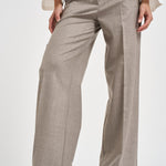 Pantalone donna palazzo tortora mélange D231491 LUDY064 P.a.r.o.s.h. 