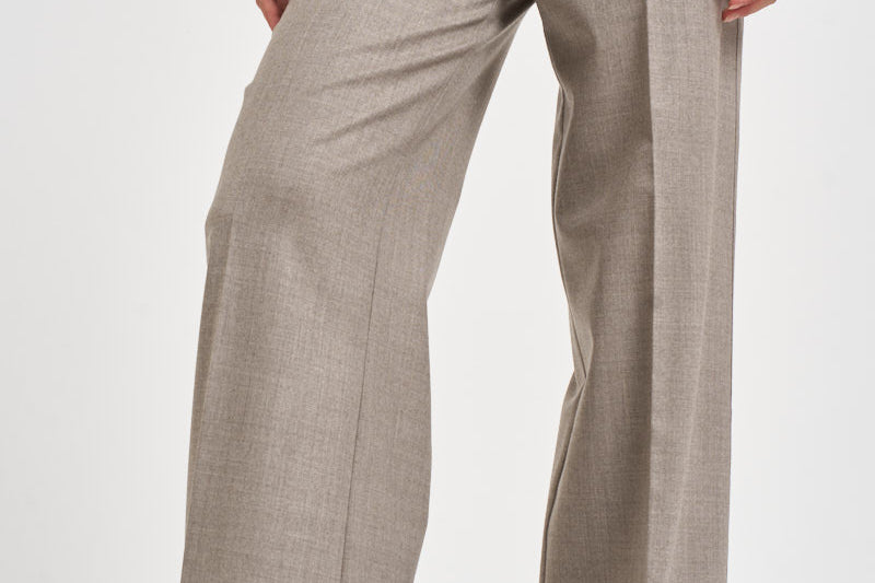 Pantalone donna palazzo tortora mélange D231491 LUDY064 P.a.r.o.s.h. 