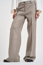 Pantalone donna palazzo tortora mélange D231491 LUDY064 P.a.r.o.s.h. 
