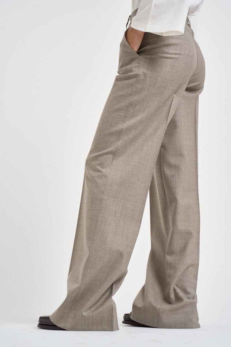 Pantalone donna palazzo tortora mélange D231491 LUDY064 P.a.r.o.s.h. 