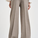 Pantalone donna palazzo tortora mélange D231491 LUDY064 P.a.r.o.s.h. 