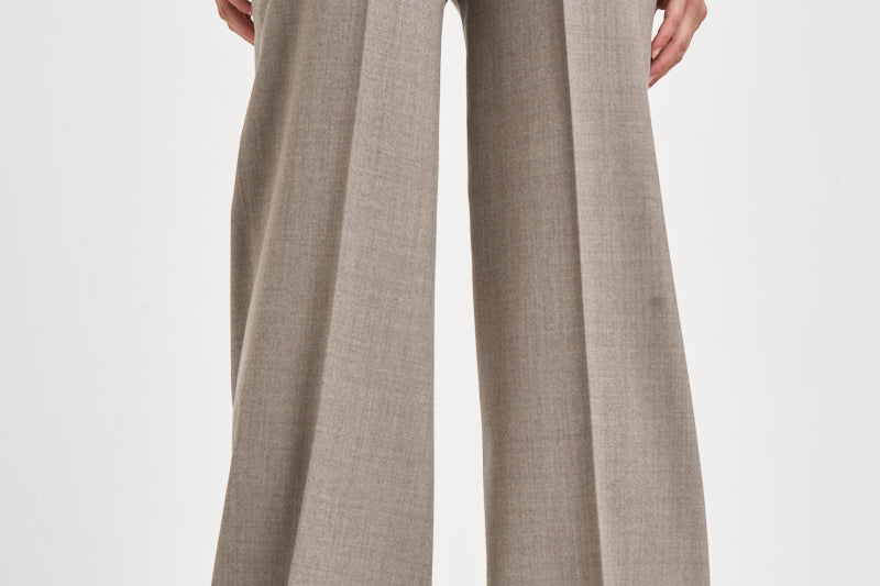 Pantalone donna palazzo tortora mélange D231491 LUDY064 P.a.r.o.s.h. 