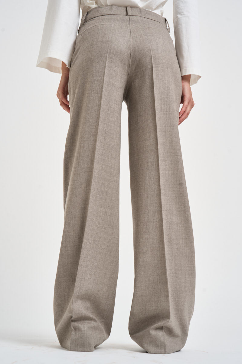 Pantalone donna palazzo tortora mélange D231491 LUDY064 P.a.r.o.s.h. 