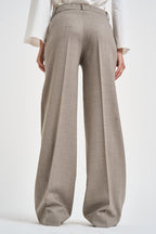 Pantalone donna palazzo tortora mélange D231491 LUDY064 P.a.r.o.s.h. 
