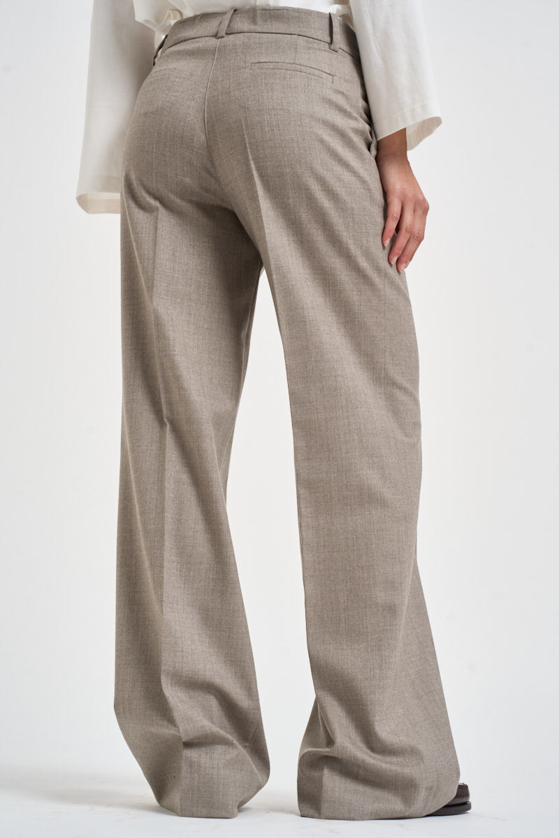 Pantalone donna palazzo tortora mélange D231491 LUDY064 P.a.r.o.s.h. 