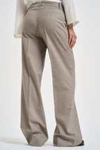 Pantalone donna palazzo tortora mélange D231491 LUDY064 P.a.r.o.s.h. 
