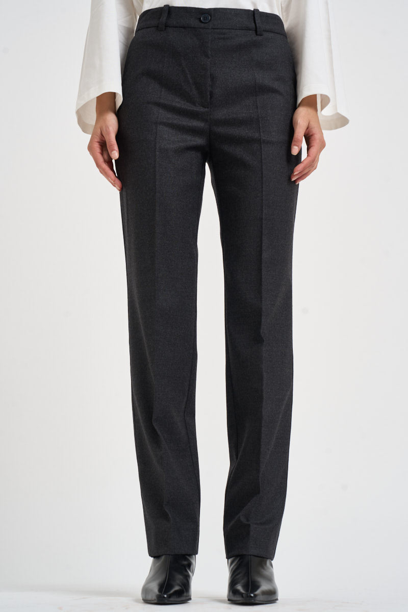 Pantalone donna gamba dritta grigio antracite mèlange D233029 LUDY020 P.a.r.o.s.h. 