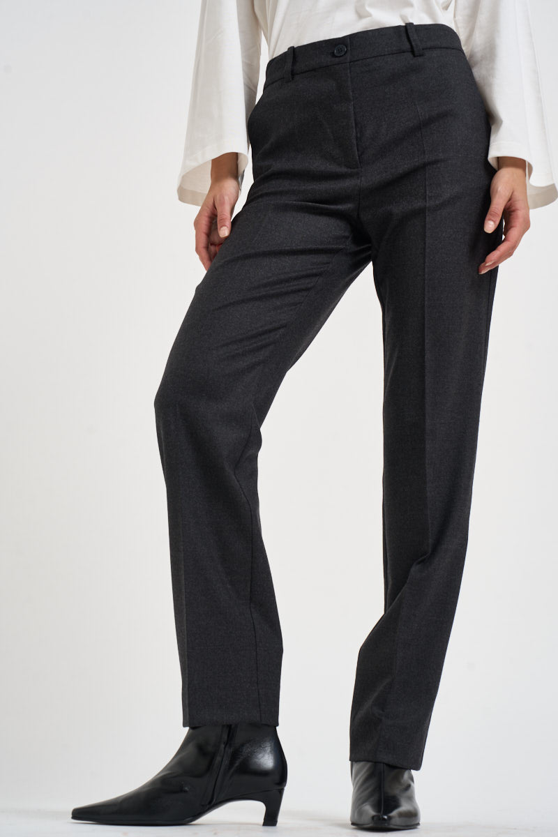 Pantalone donna gamba dritta grigio antracite mèlange D233029 LUDY020 P.a.r.o.s.h. 